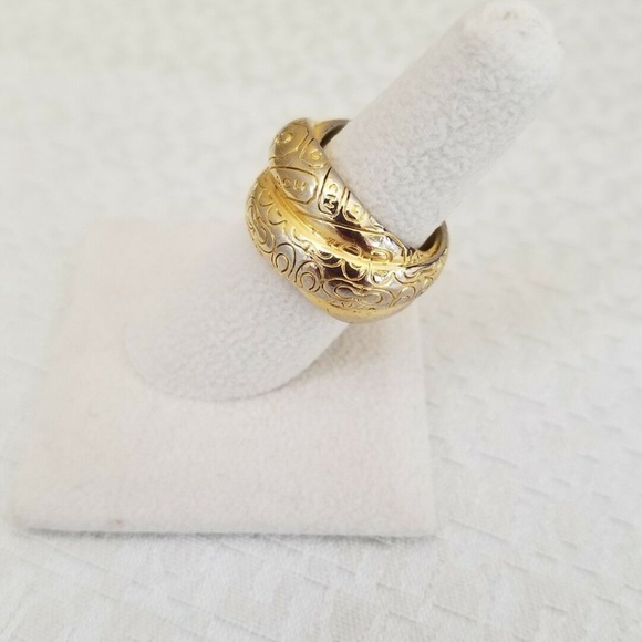 Chunky Signed Coach Gold Tone SZ 6 1/2 - Picture 2 of 3